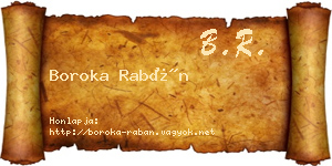 Boroka Rabán névjegykártya